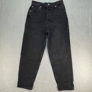 Triarchy Womens Size 26 Mid Rise Boyfriend Black Washed Denim Jeans 26x27